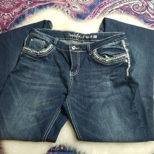 Girls embellished denim jeans